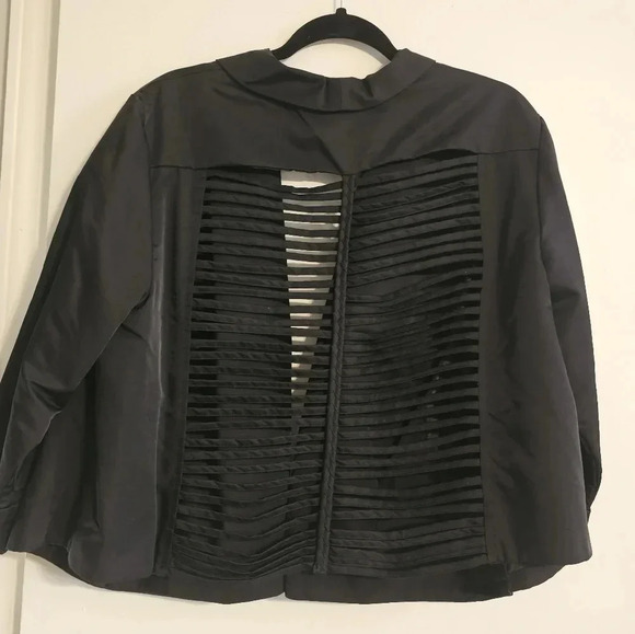 Tattoo Me Black Satin-like Ladder back Jacket - Picture 3 of 7